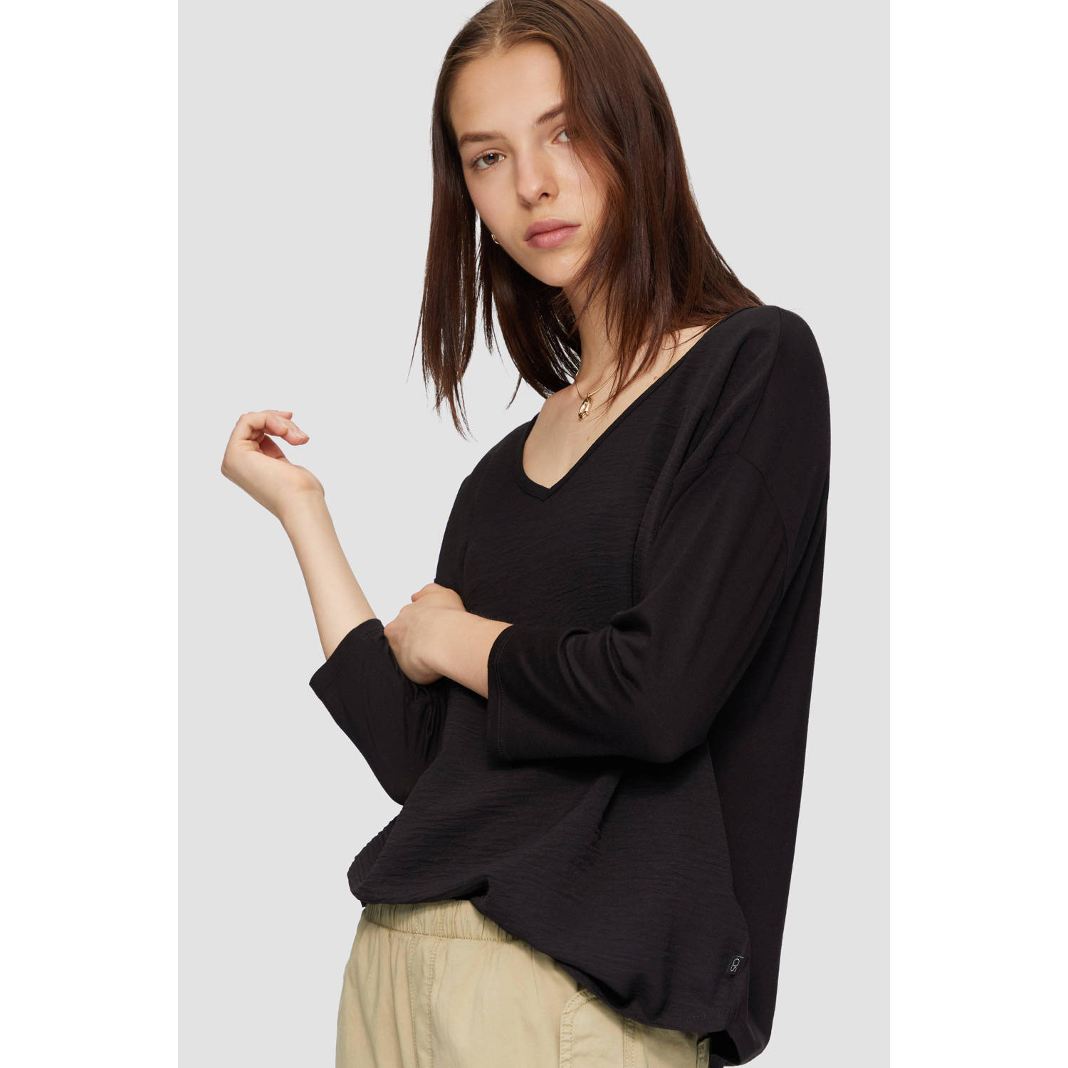 Q S by s.Oliver top zwart