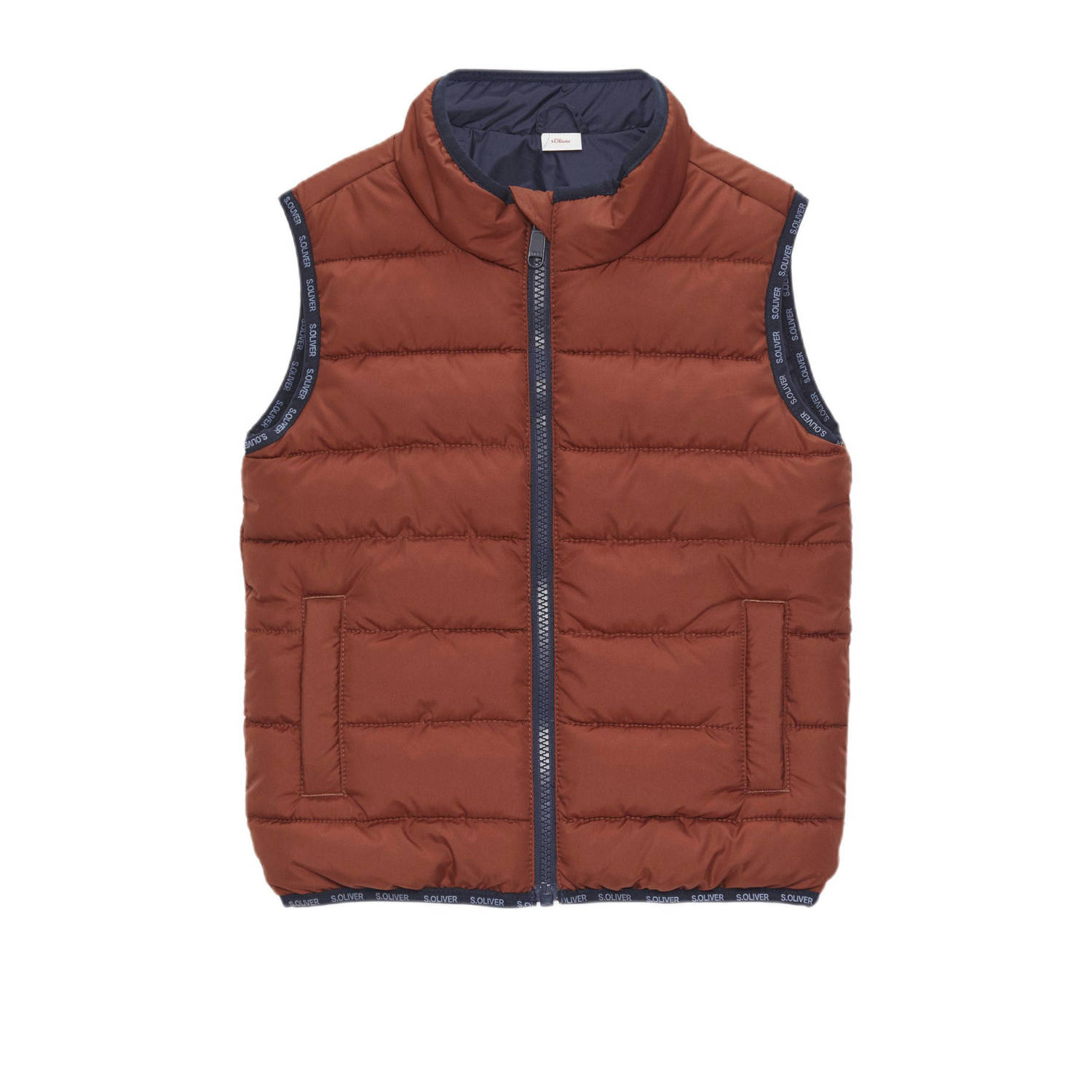 S.Oliver bodywarmer donkerrood zwart Meisjes Polyester Opstaande kraag 104