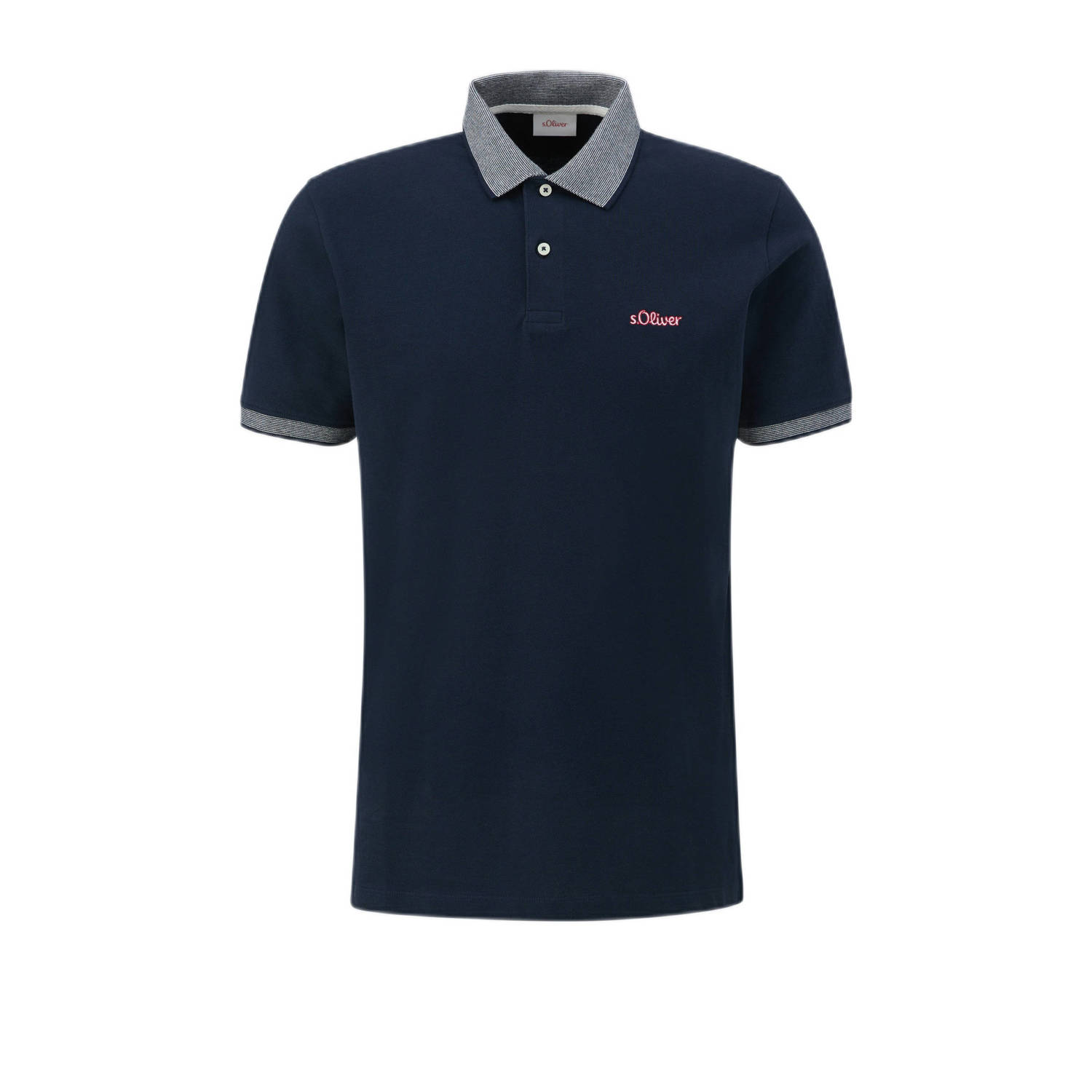 S.Oliver regular fit polo blauwzwart