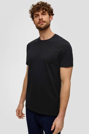 slim fit T-shirt zwart