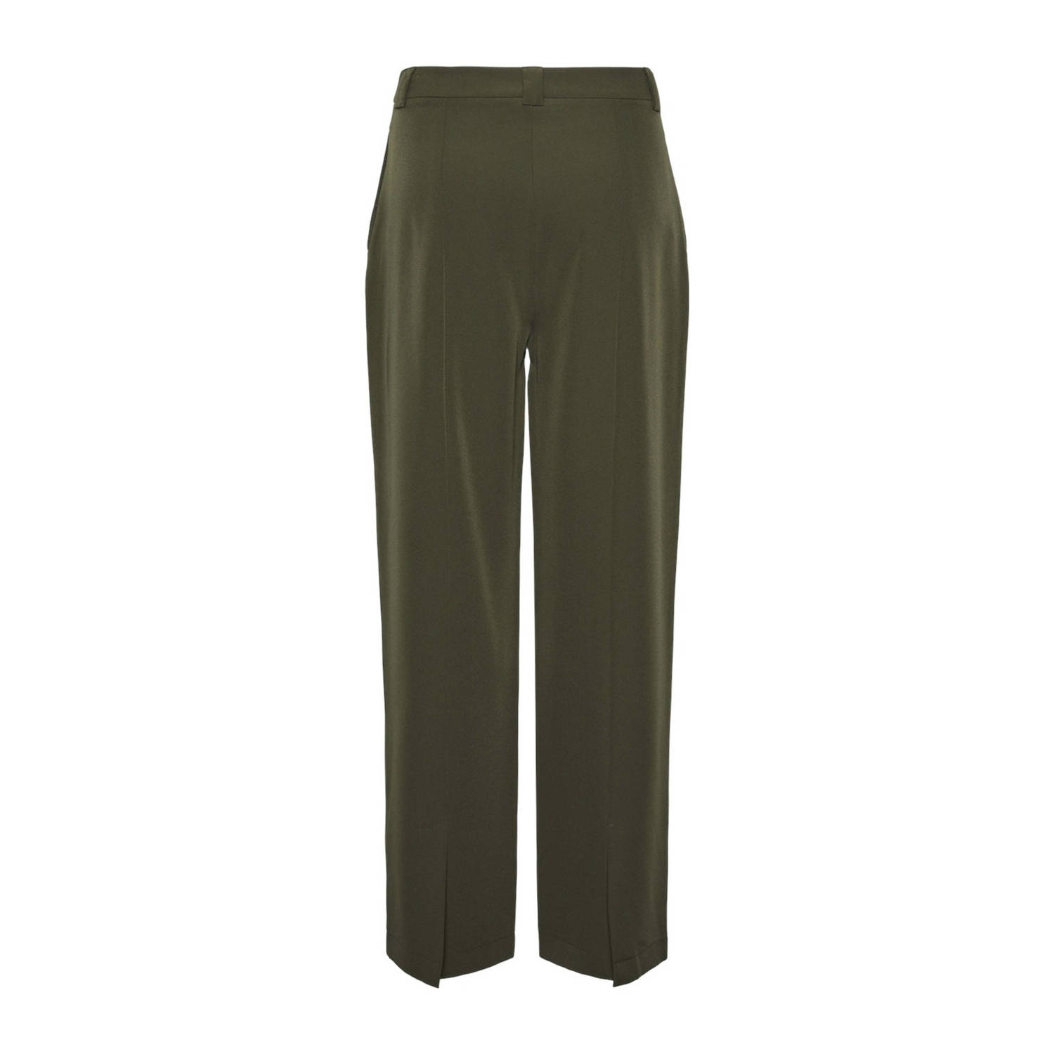 PIECES high waist straight fit broek groen