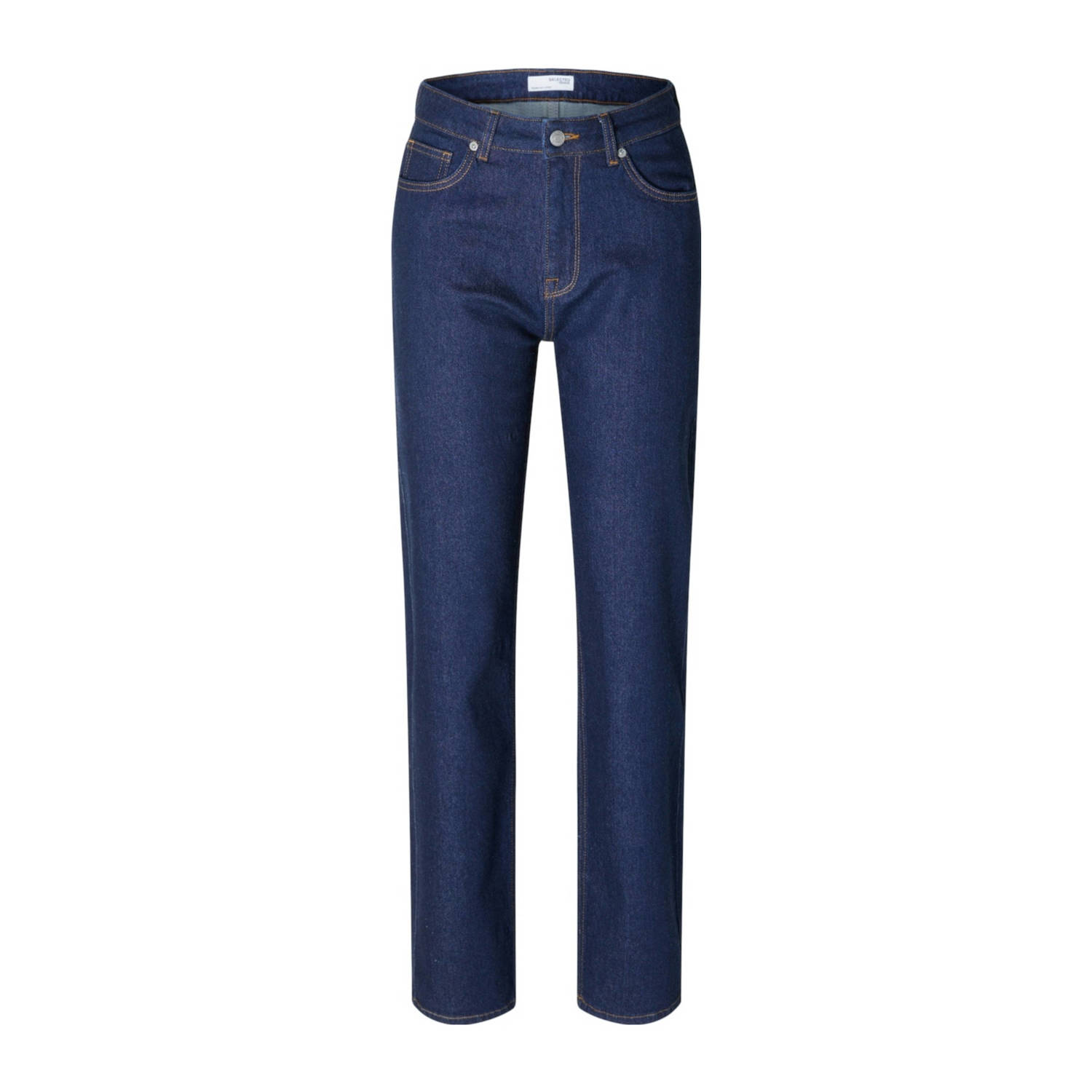 SELECTED FEMME high waist straight jeans dark blue denim
