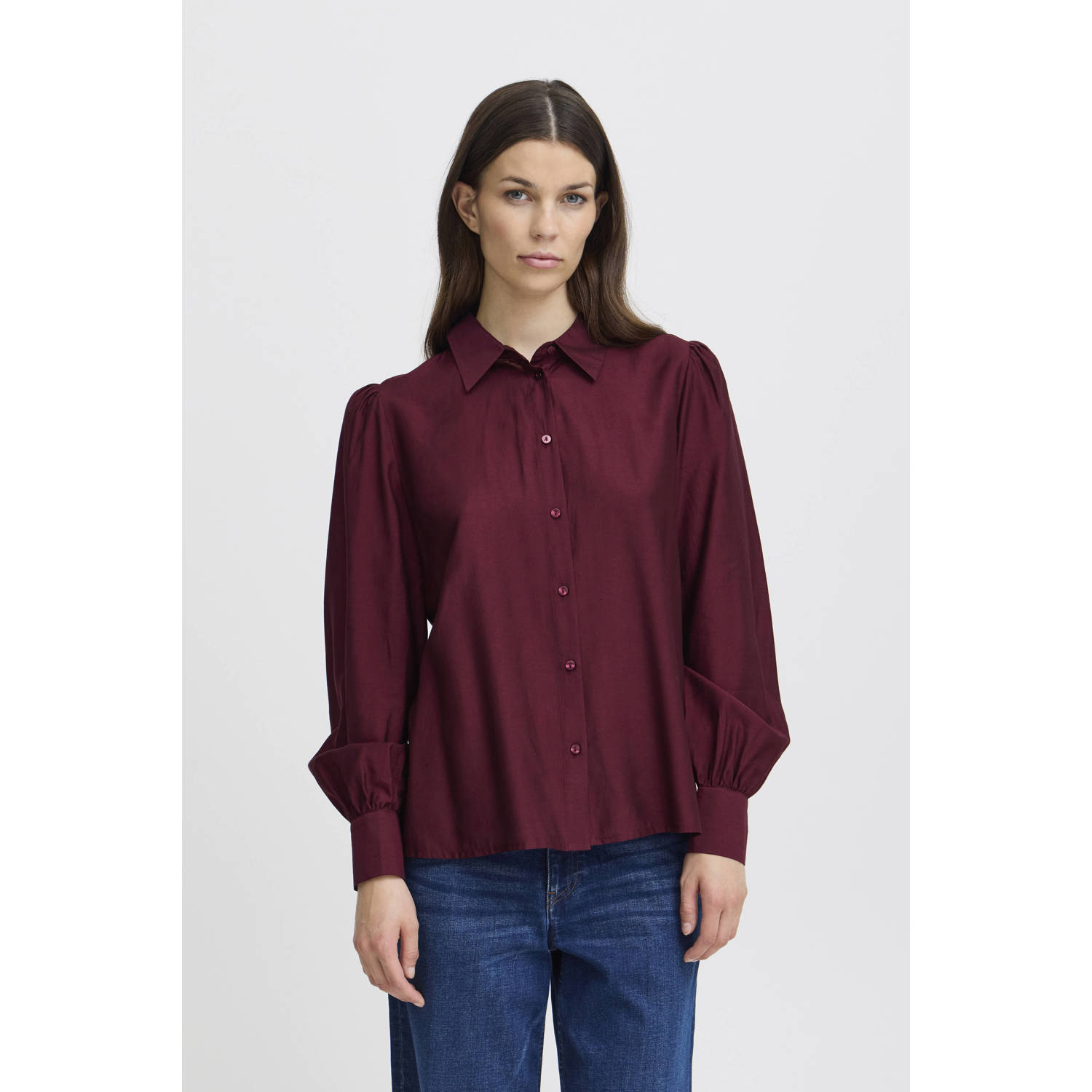 ICHI blouse IHKARLANI donkerrood