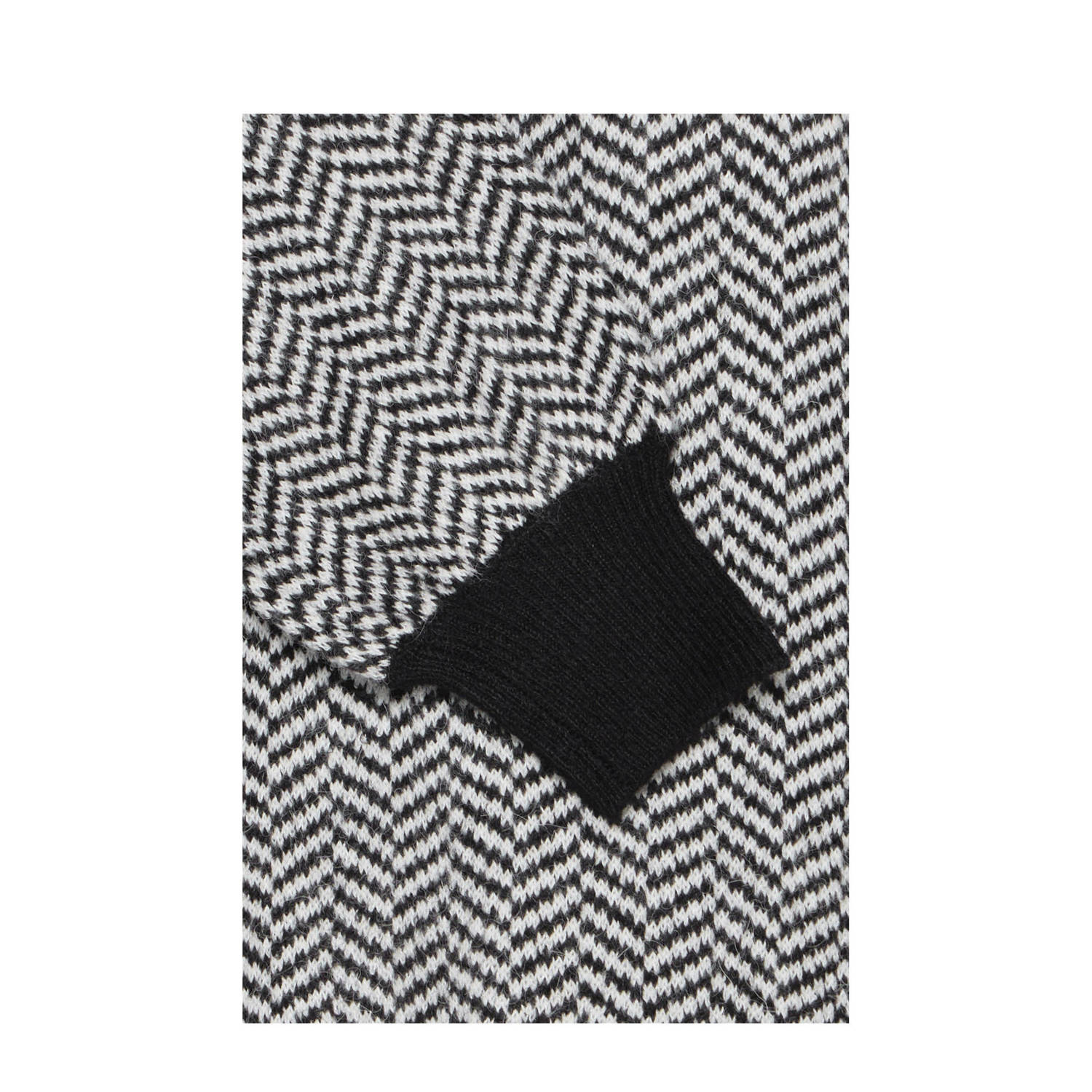 ICHI jurk IHKAMARA met all over print zwart wit