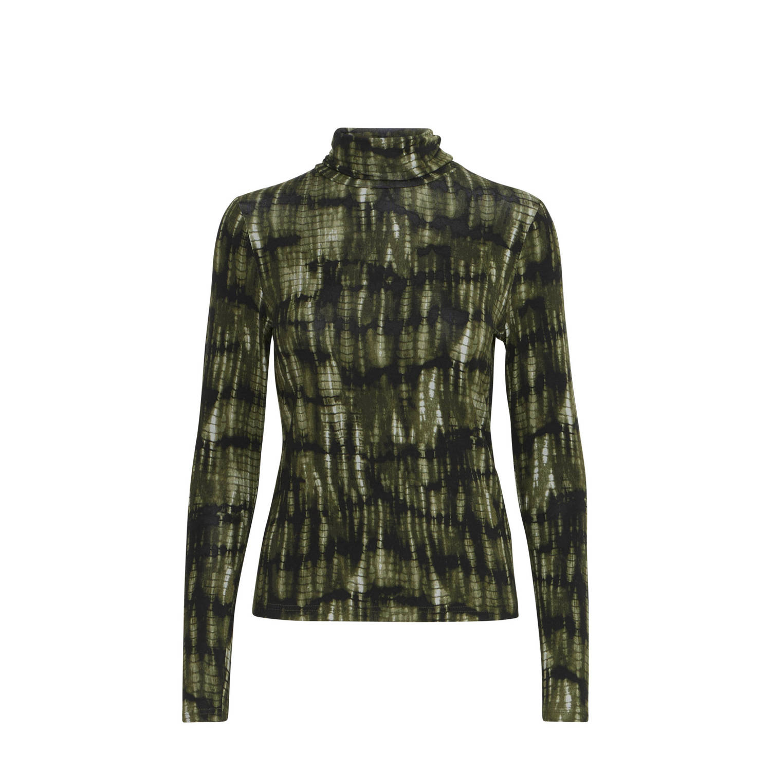 ICHI top met all over print groen