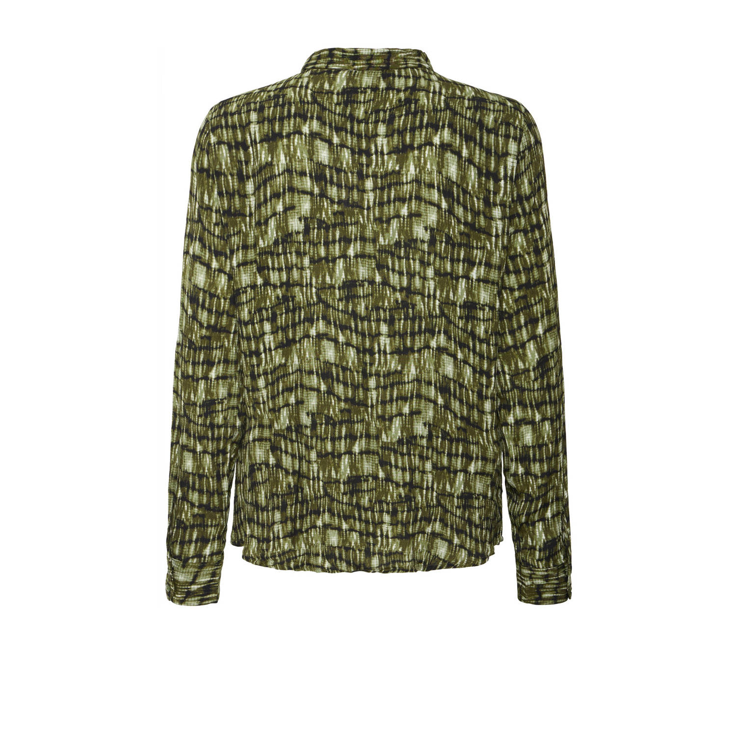 ICHI blouse IHKATONIA met all over print limegroen groen