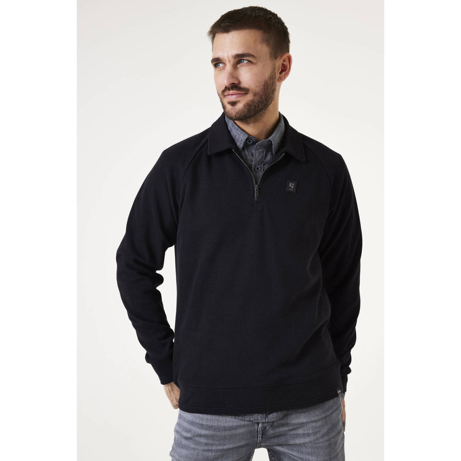 Garcia sweater zwart textuur