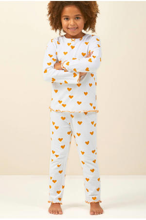 pyjama blauw met hartjes print