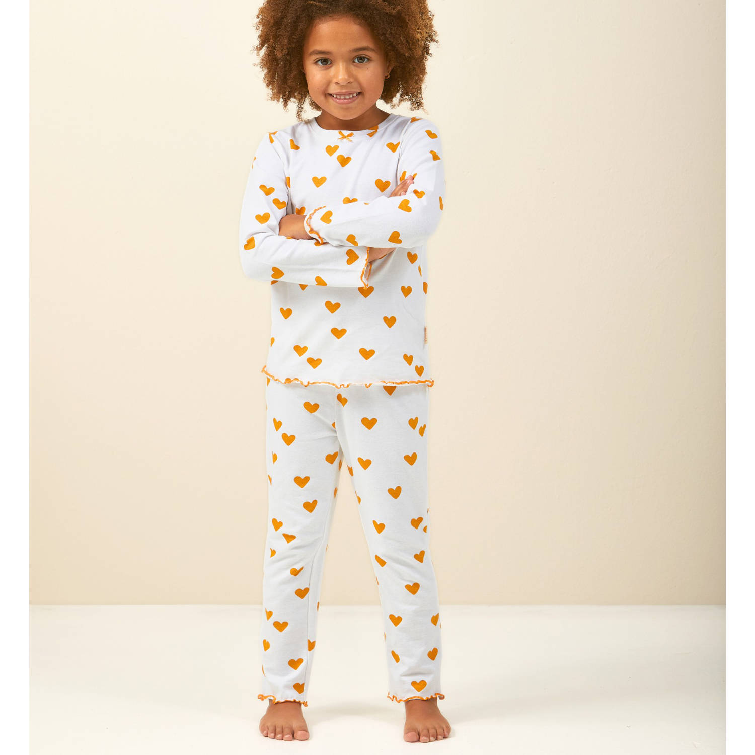Little Label pyjama blauw met hartjes print