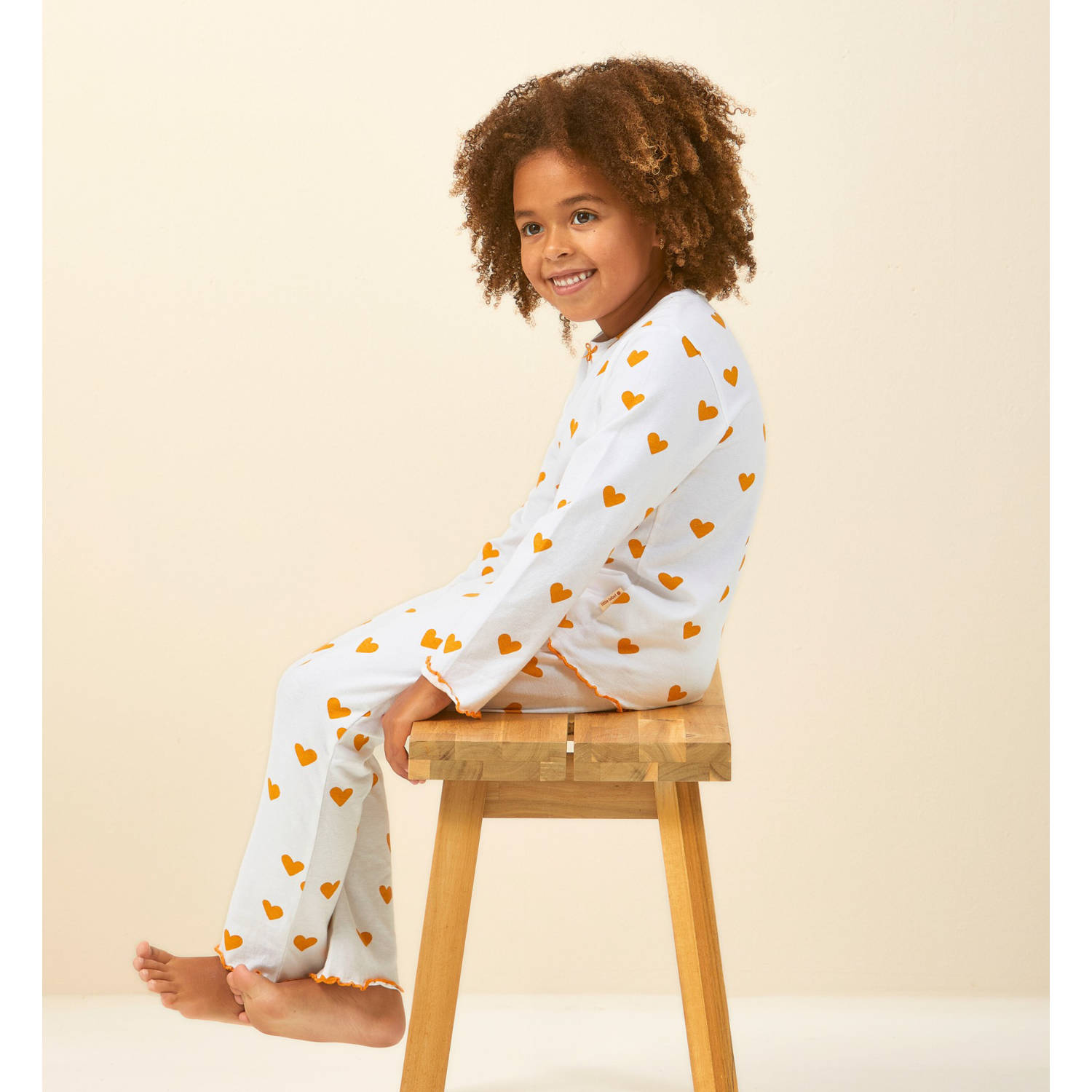 Little Label pyjama blauw met hartjes print