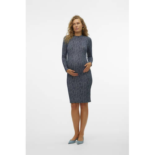 MAMALICIOUS zwangerschapsjurk MLJENNA met all over print grijs/zwart afbeelding