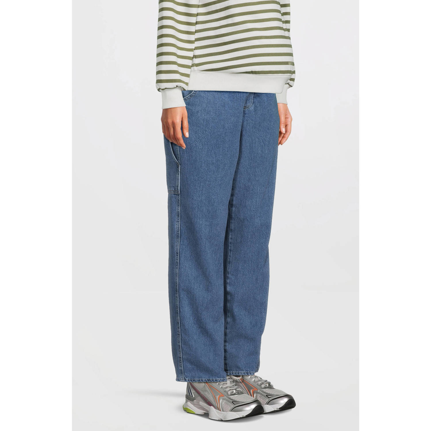 Mamalicious zwangerschaps straight jeans MLKYOTO medium blue denim Blauw 28-32