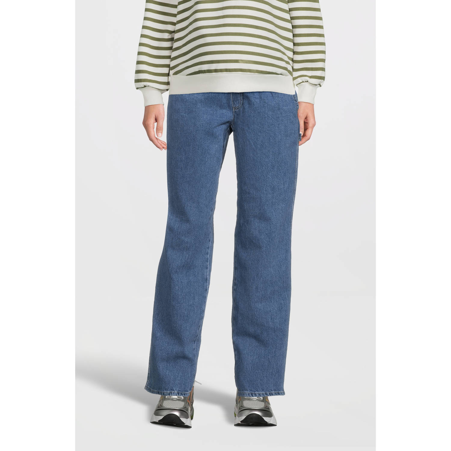 Mamalicious zwangerschaps straight jeans MLKYOTO medium blue denim Blauw 28-32