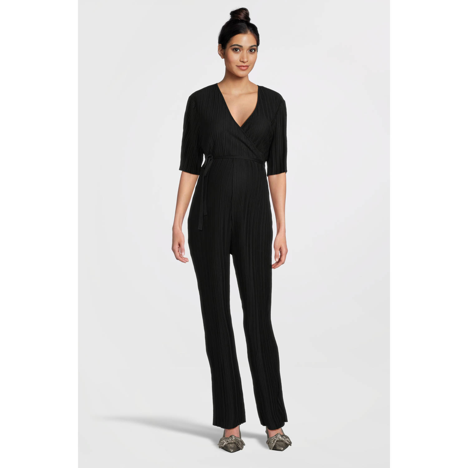 Mamalicious zwangerschapsjumpsuit MLNOELA Dames Polyester V-hals Effen XXL