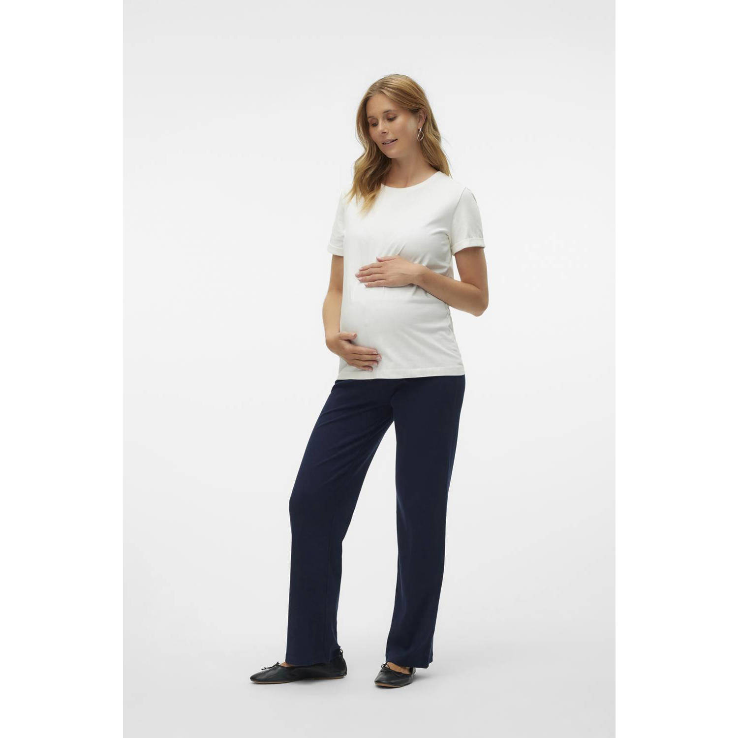 MAMALICIOUS relaxed zwangerschapsbroek MLEMILY donkerblauw