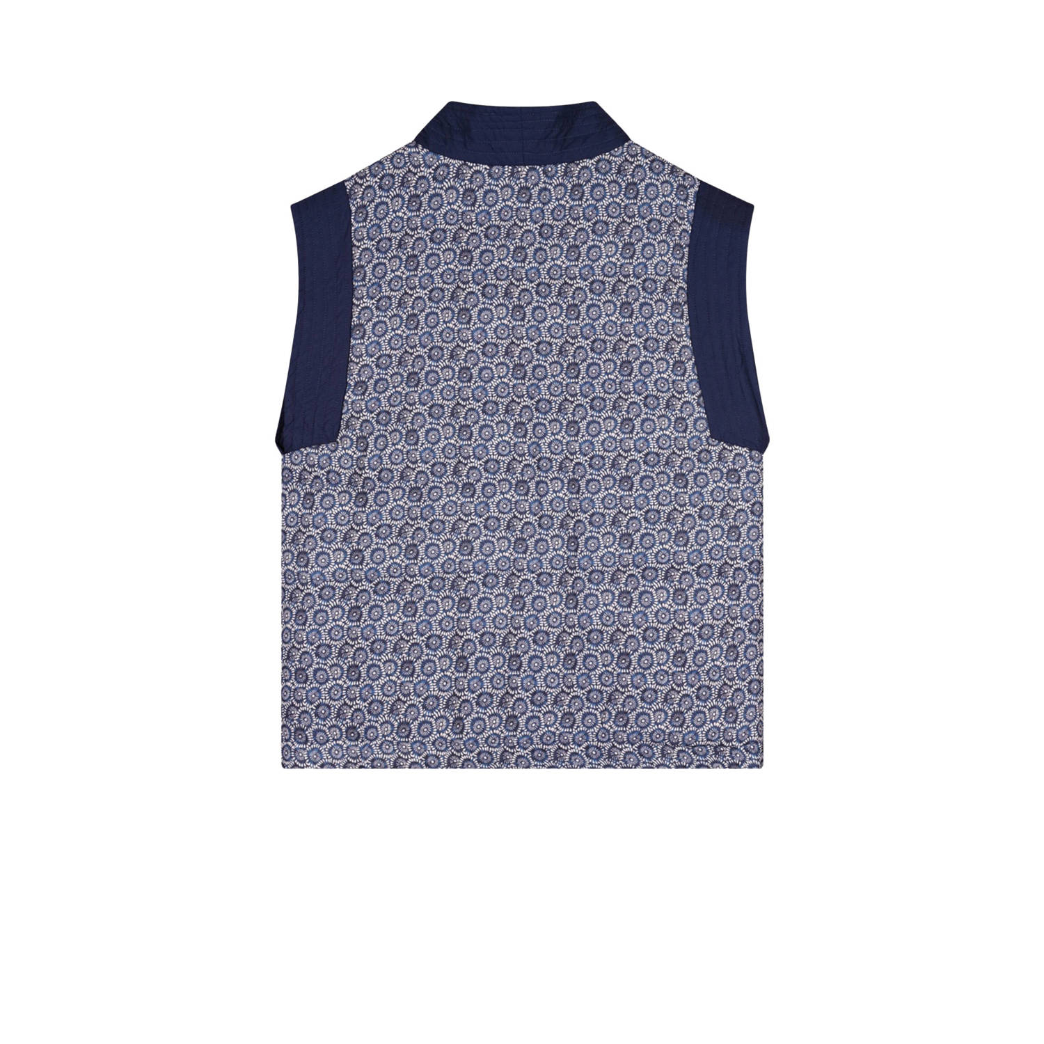 NoBell gebloemd gilet Kilias blauw