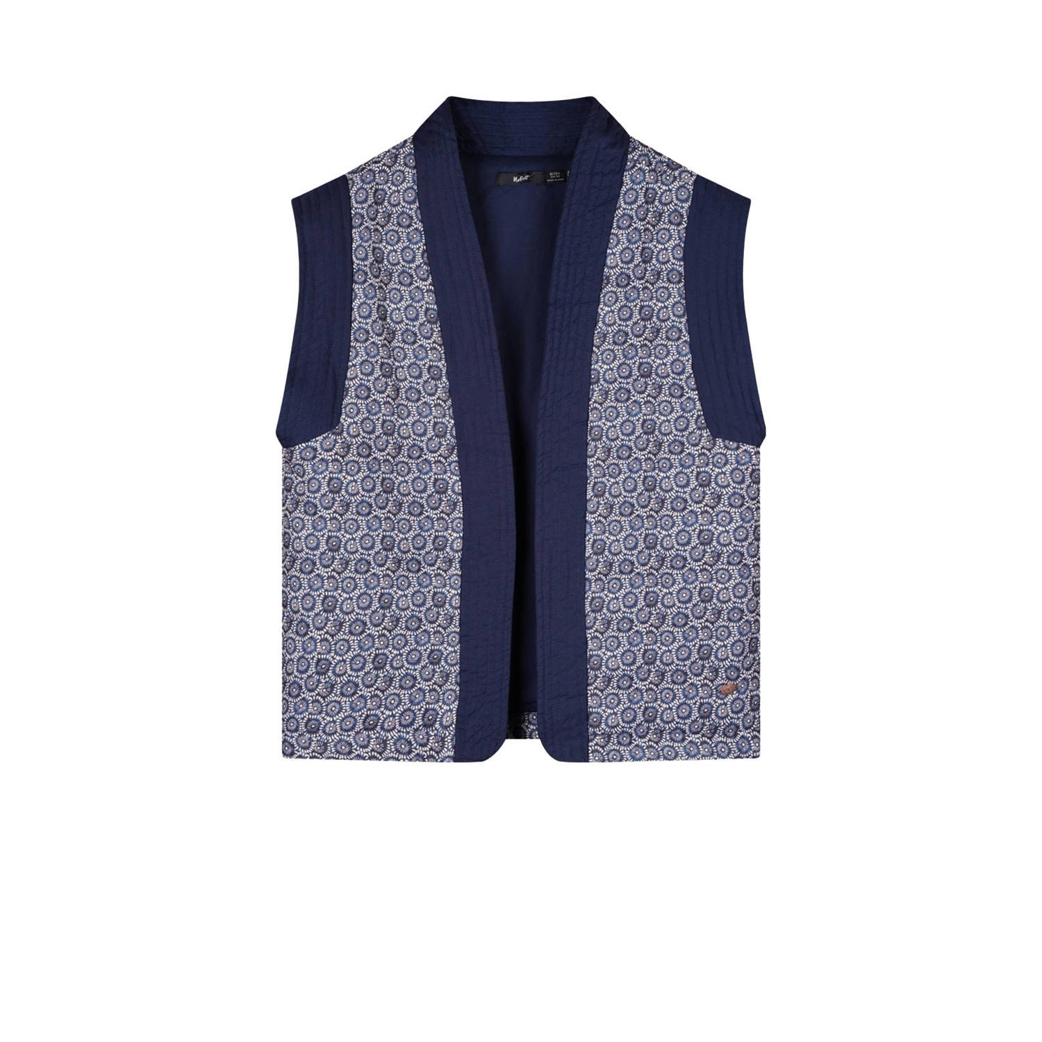 NoBell gebloemd gilet Kilias blauw