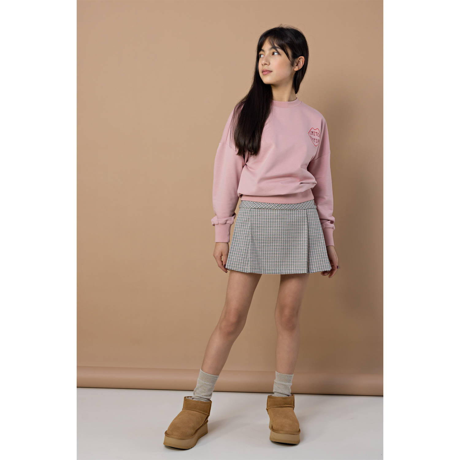 NoBell sweater Kim met backprint oudroze