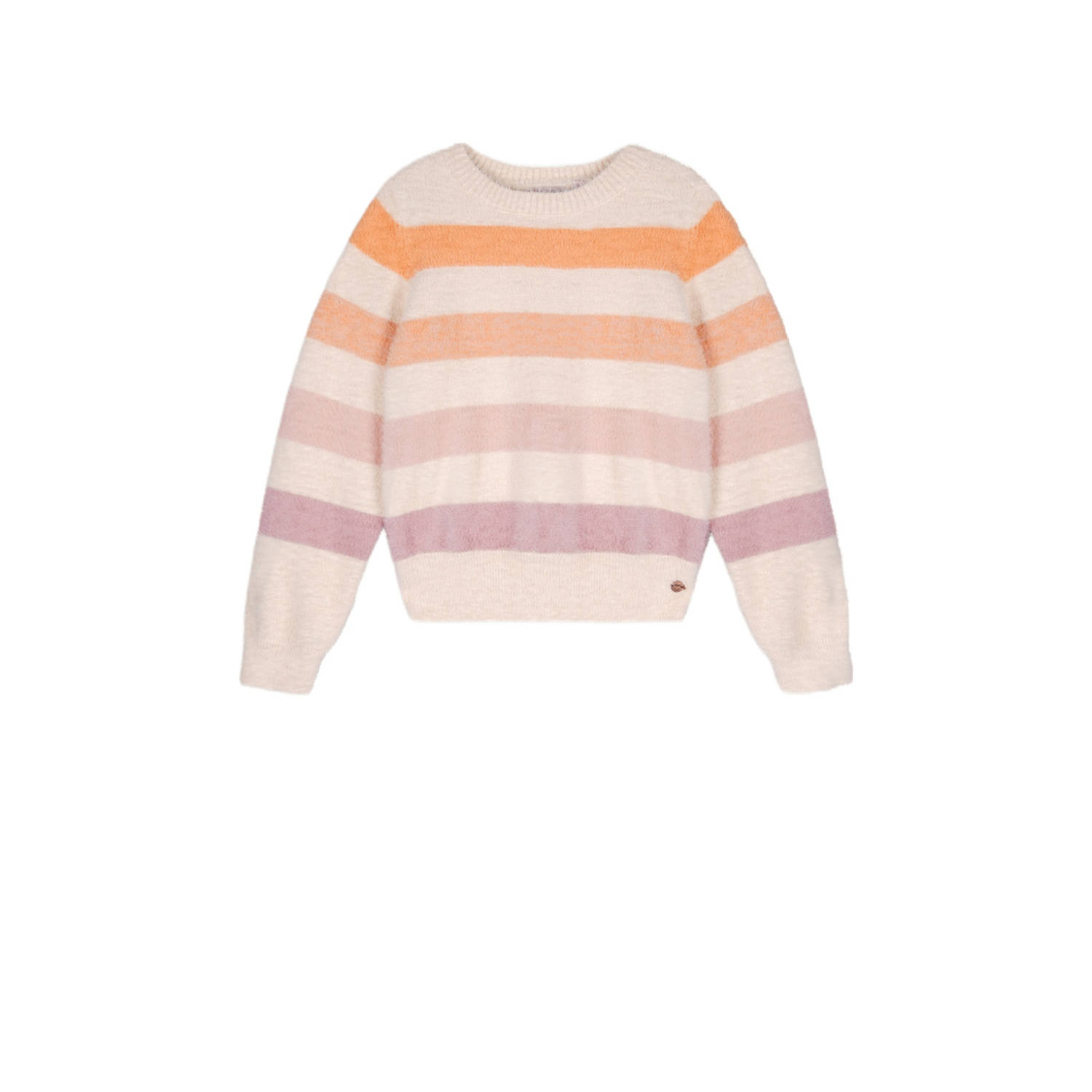 NONO Meisjes Truien & Vesten Ketan Fluffy Yarn Striped Sweater Creme