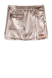 thumbnail: Bruine meisjes NONO imitatieleer skort met regular fit, elastische tailleband en effen