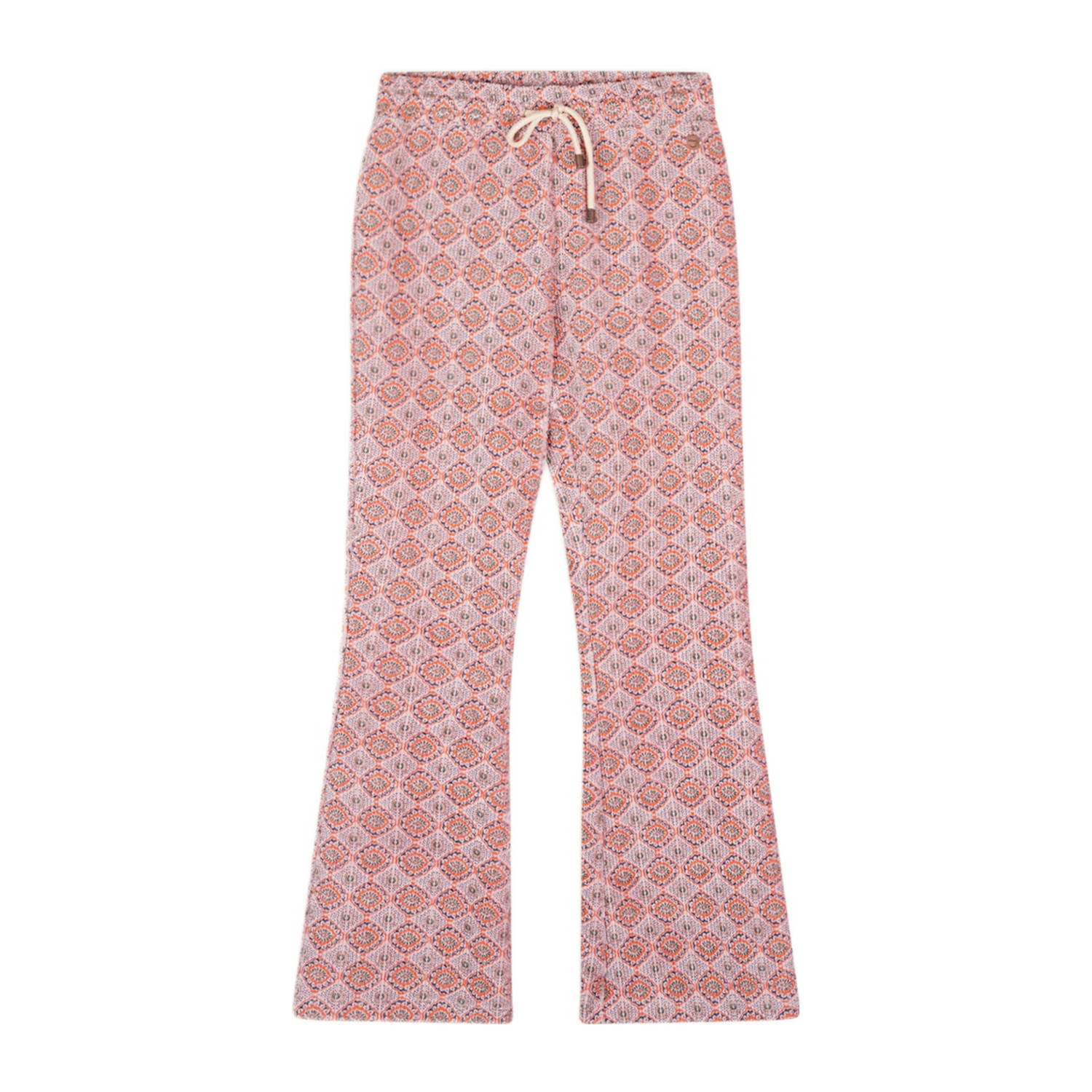 NONO flared broek Sady met all over print lichtroze