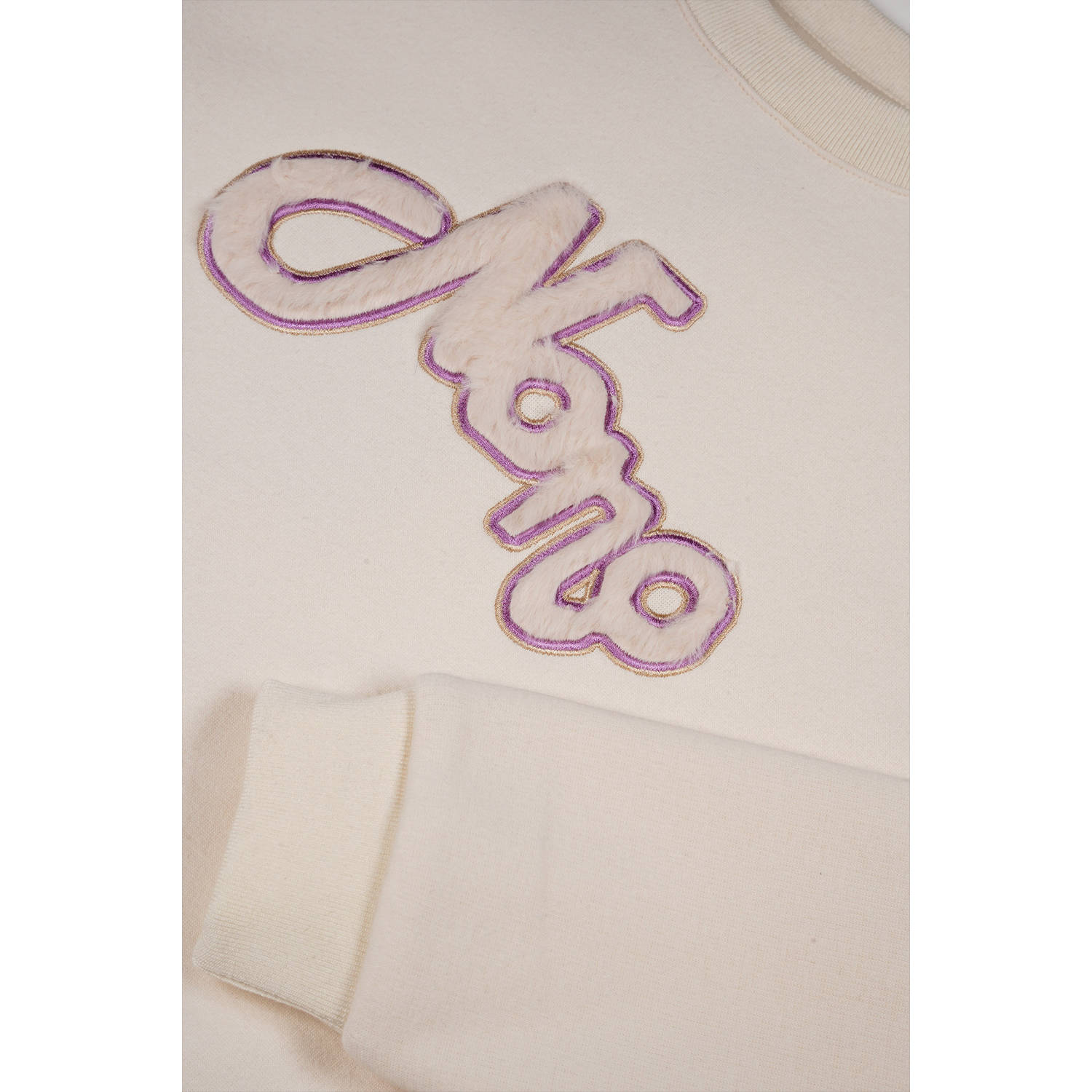 NONO sweater Ko met tekst en 3D applicatie ivoor