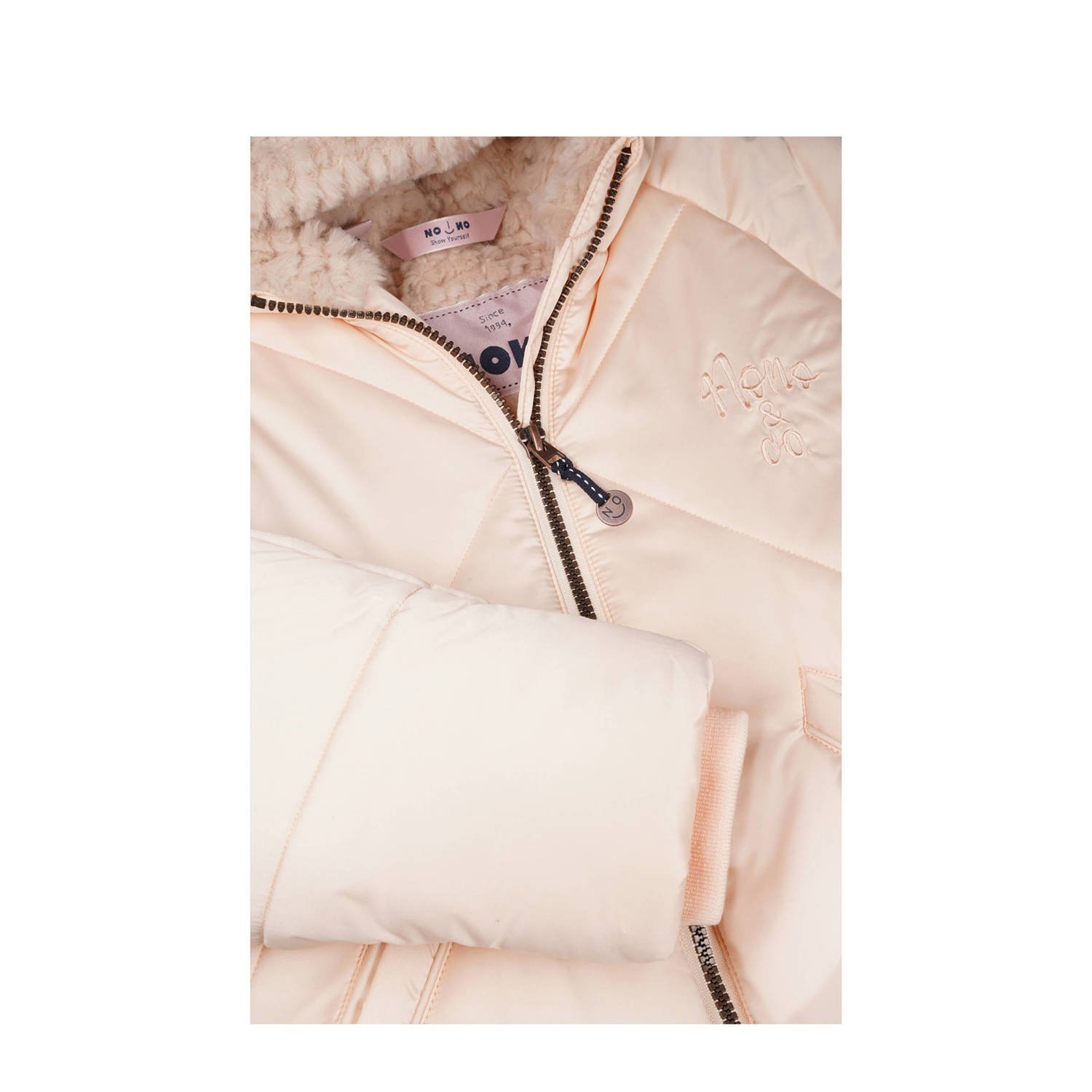 NONO quilted gewatteerde winterjas Beetle rozezand