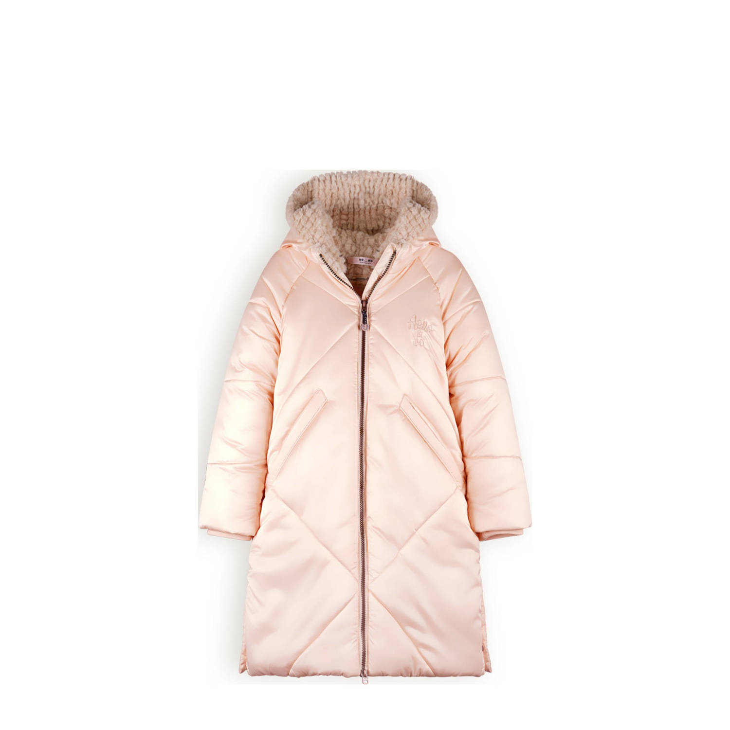 NONO quilted gewatteerde winterjas Beetle rozezand Meisjes Polyester Capuchon 158 164