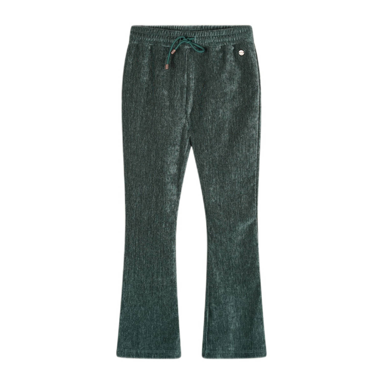 NONO Meisjes Broeken Sady Velvet Flared Pants Donkergroen