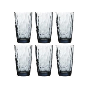 Longdrinkglazen Diamond - Blauw - 470 ml - 6 stuks