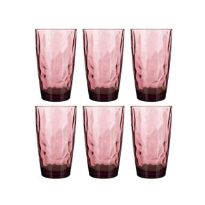 Longdrinkglazen Diamond - Paars - 470 ml - 6 stuks