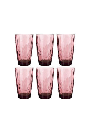 Longdrinkglazen Diamond - Paars - 470 ml - 6 stuks