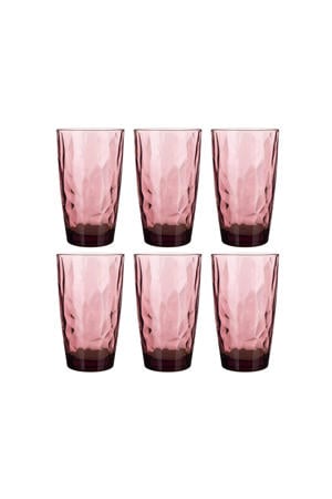 Longdrinkglazen Diamond - Paars - 470 ml - 6 stuks