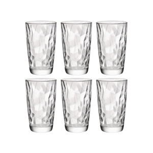 Longdrinkglazen Diamond - Transparant - 470 ml - 6 stuks