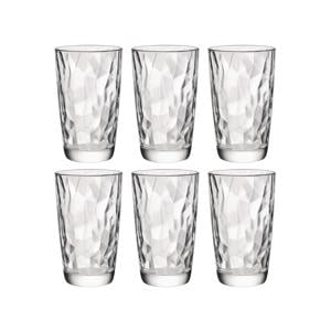 Longdrinkglazen Diamond - Transparant - 470 ml - 6 stuks