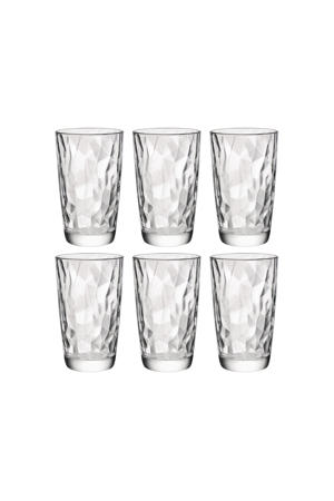 Longdrinkglazen Diamond - Transparant - 470 ml - 6 stuks