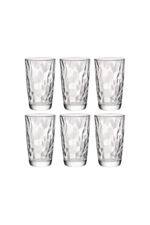 Longdrinkglazen Diamond - Transparant - 470 ml - 6 stuks