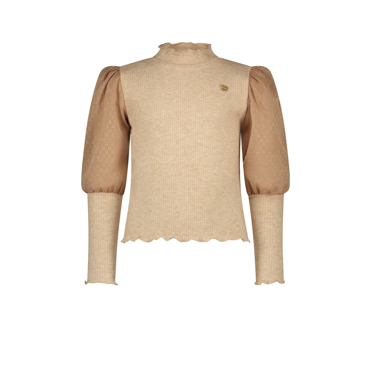 Le Chic top NOXNU lichtbruin beige