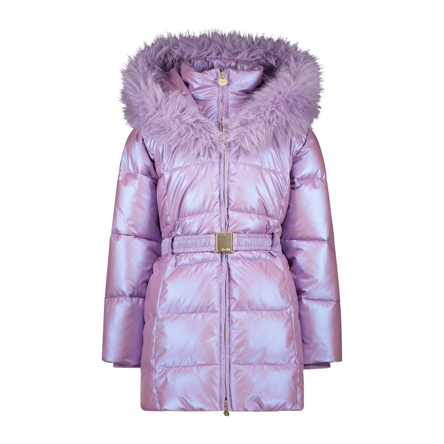 Le Chic gewatteerde winterjas BODETTE metallic lila Paars Meisjes Polyester Capuchon 104