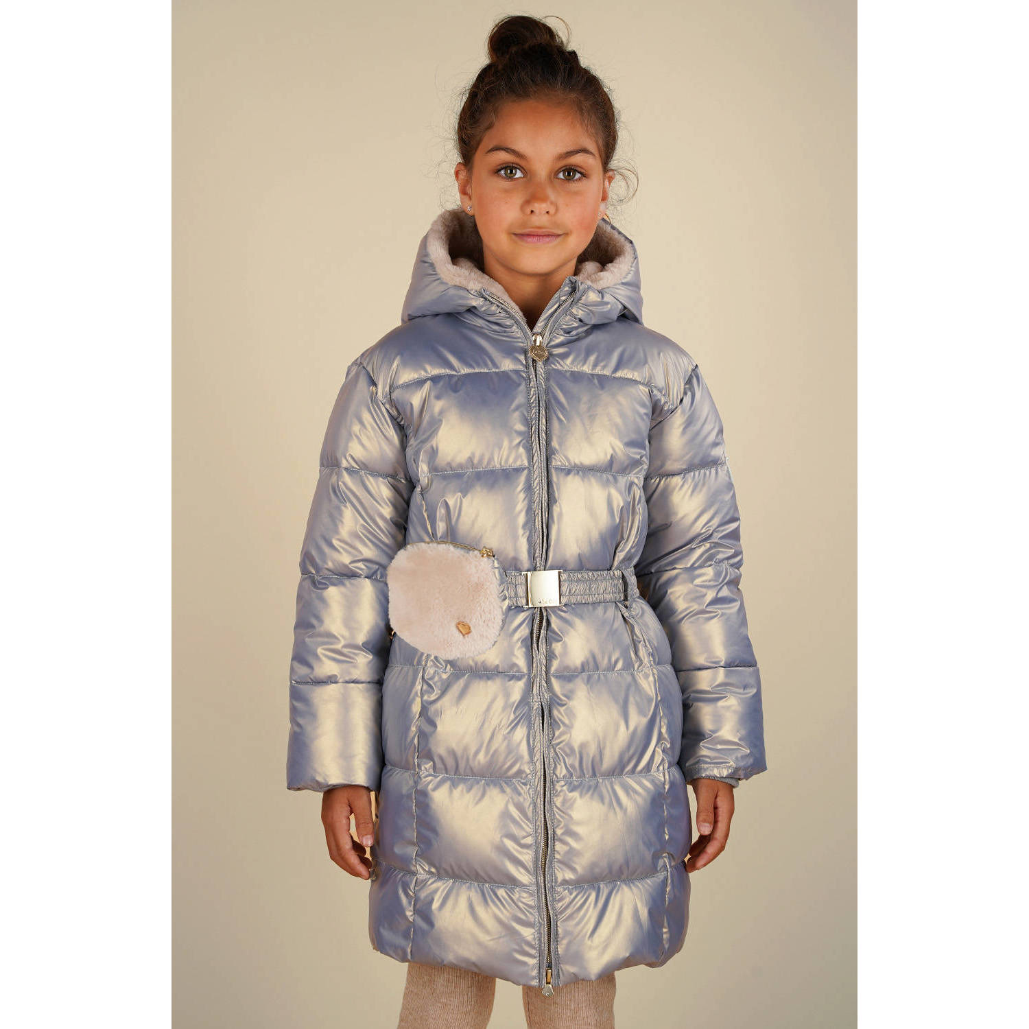 Le Chic gewatteerde winterjas BIRDO zilverblauw