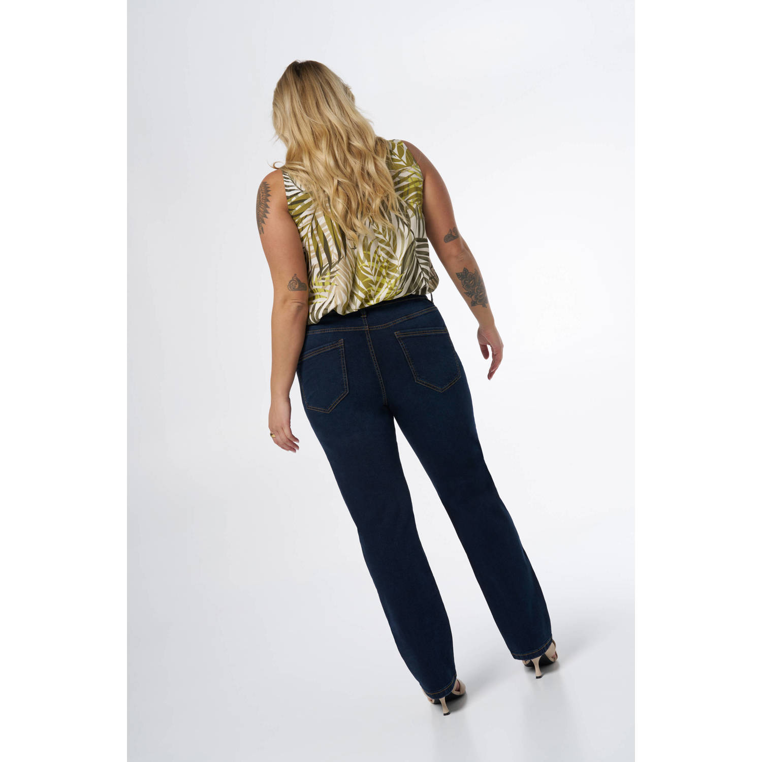 MS Mode straight leg jeans dark blue denim