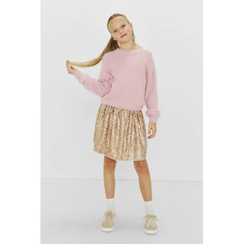 Coolcat gebreide trui Fleur roze / zilver afbeelding
