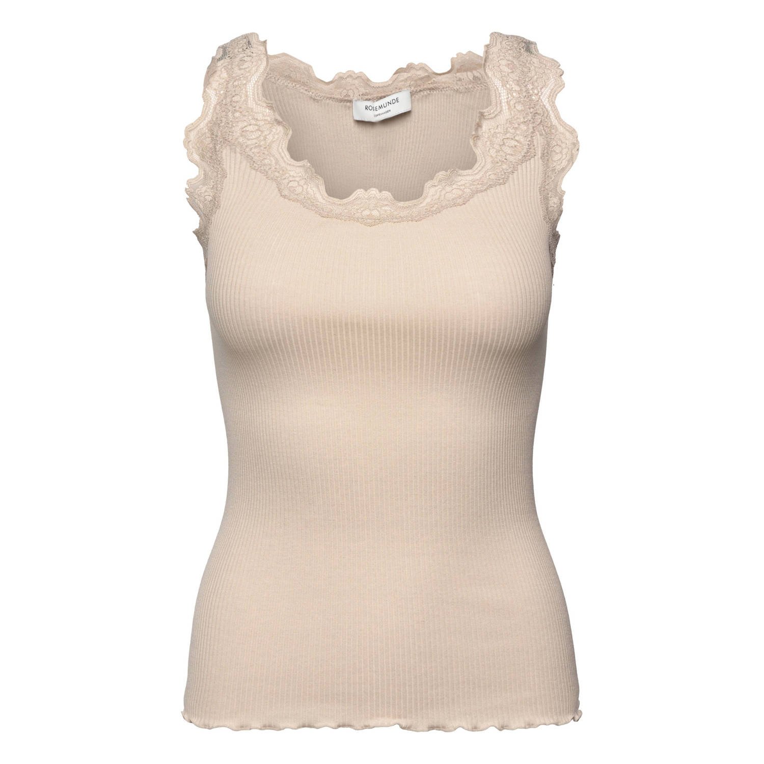 ROSEMUNDE Dames Tops & T-shirts Babette Silk Top W Lace Beige