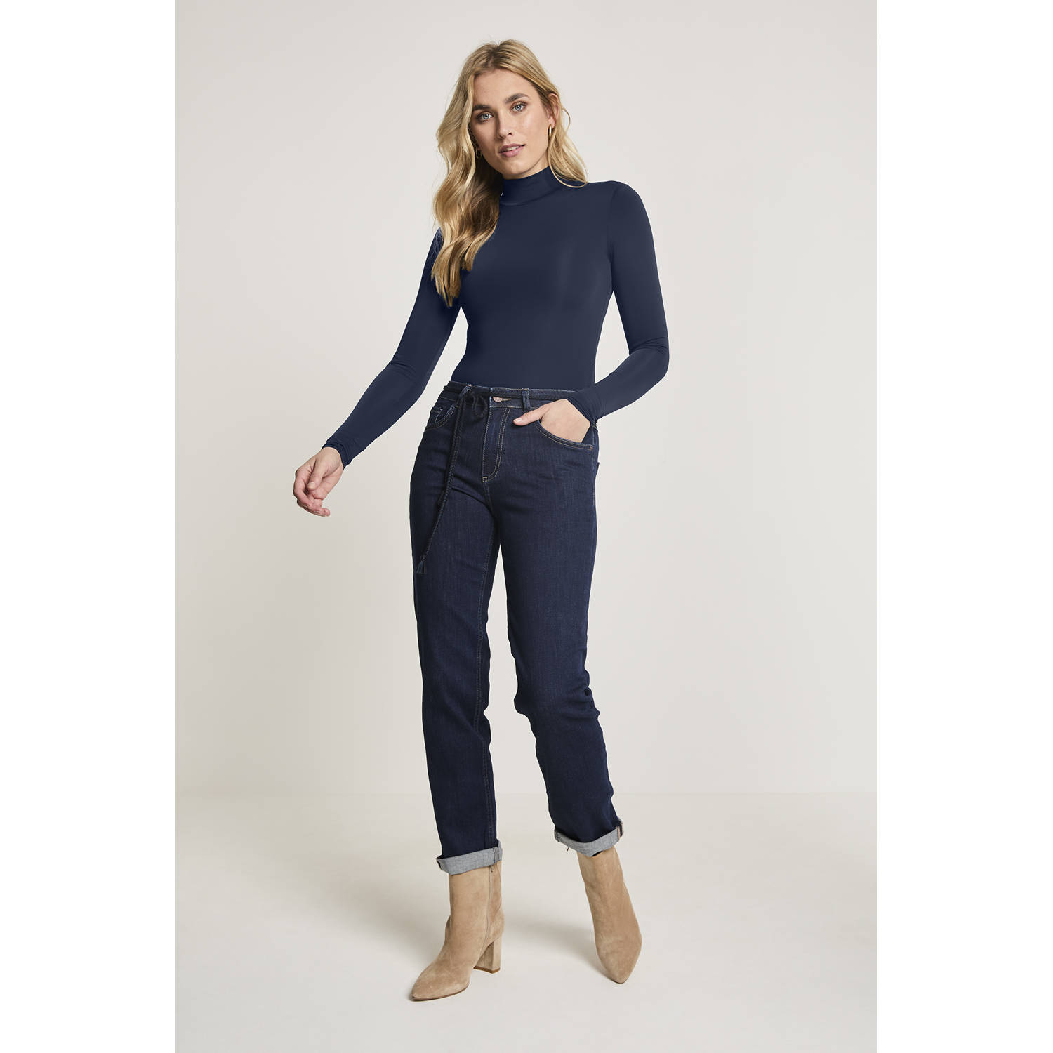 Para Mi high waist loose jeans Bobby dark blue denim