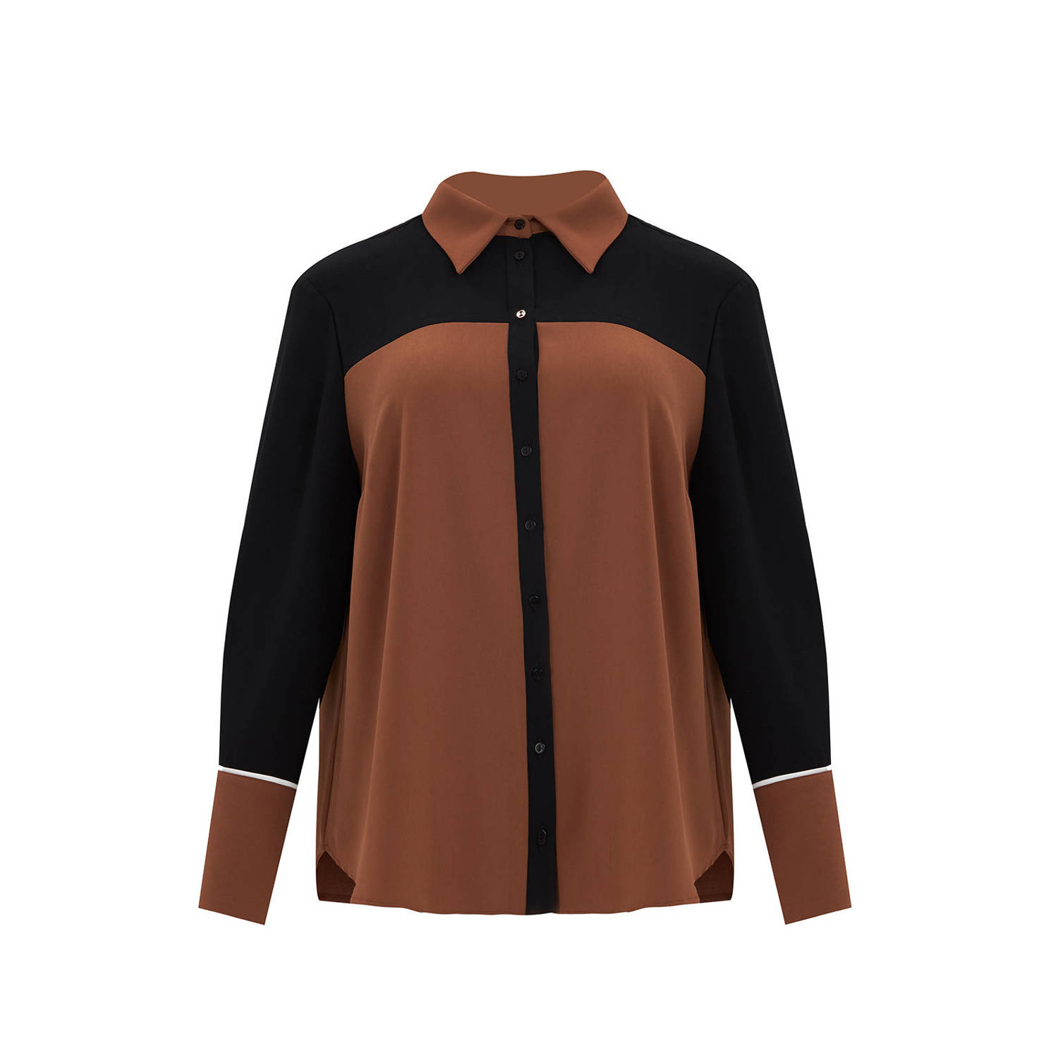 Mat Fashion blouse bruin zwart
