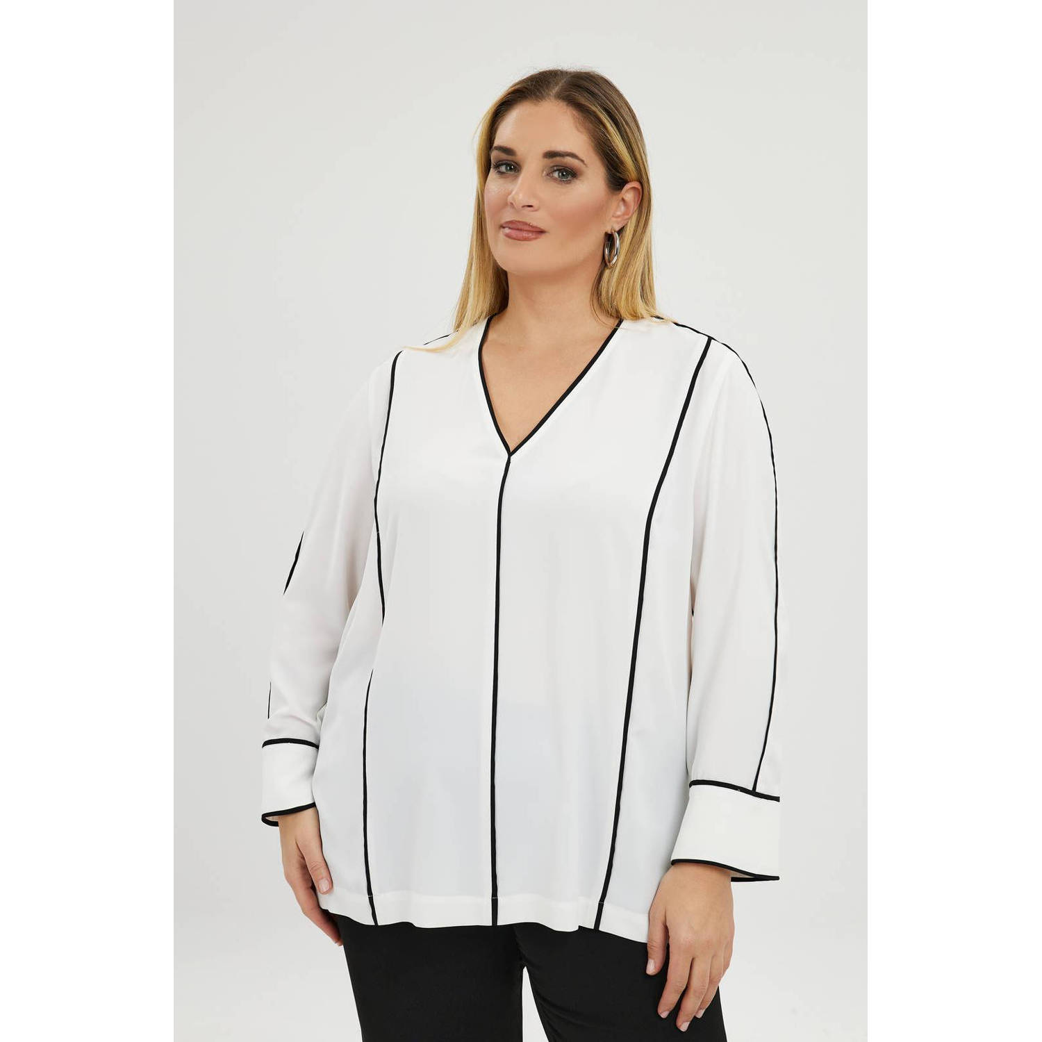 Mat Fashion top wit zwart