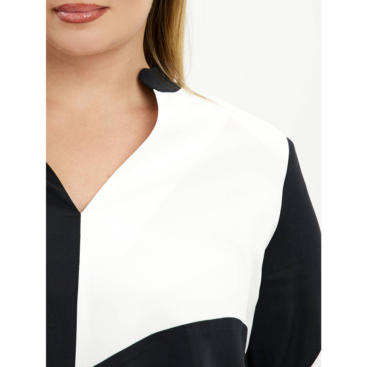 Mat Fashion top met all over print zwart wit