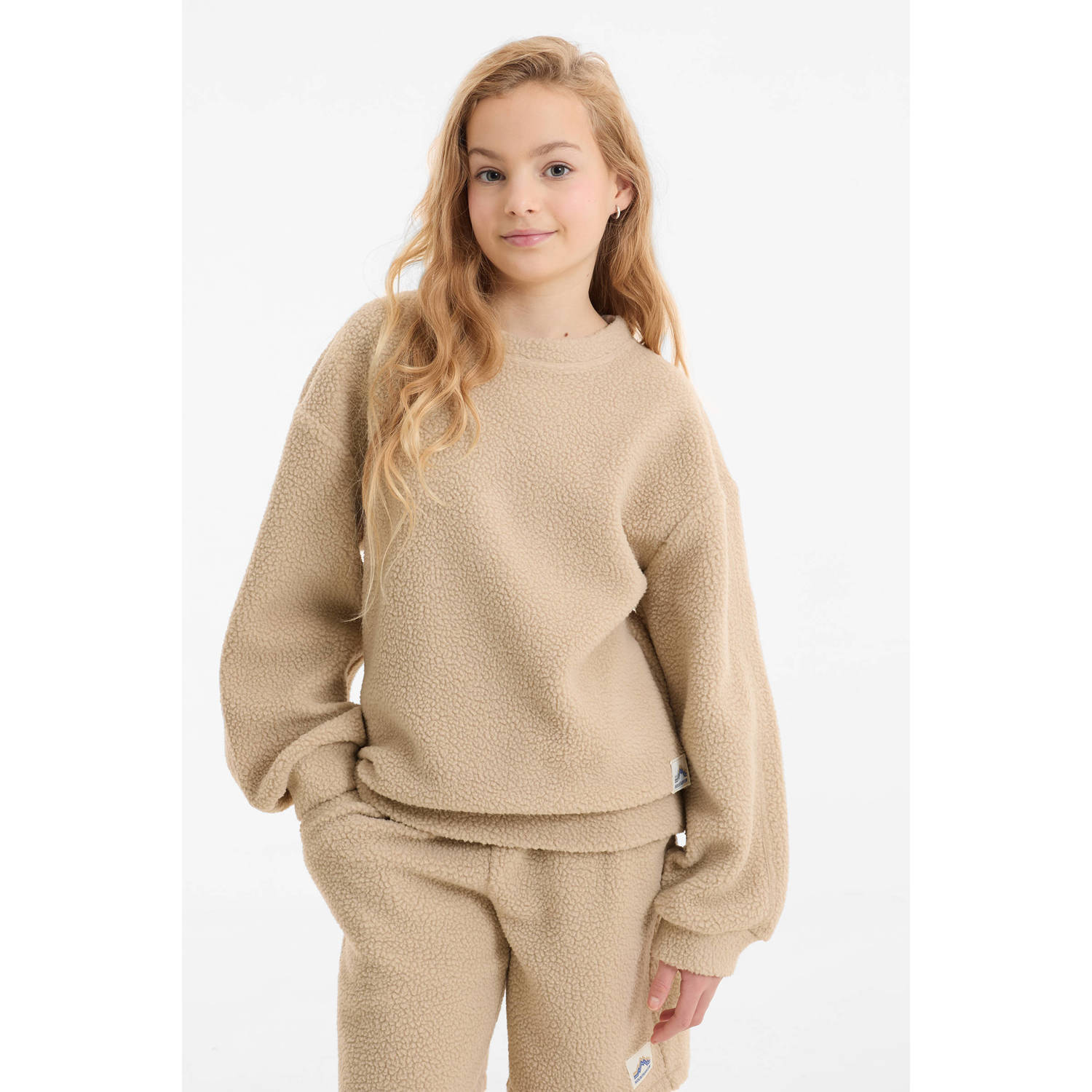 Anytime teddy fleece trui beige