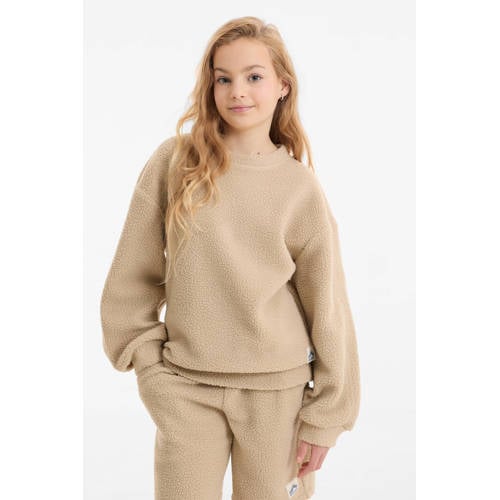 anytime teddy fleece trui beige afbeelding