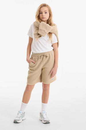 teddy fleece short beige